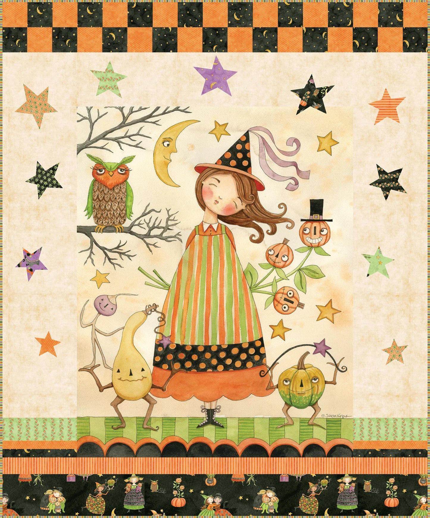 Ghoul Friends Panel Boxed Quilt Kit by Teresa Kogut