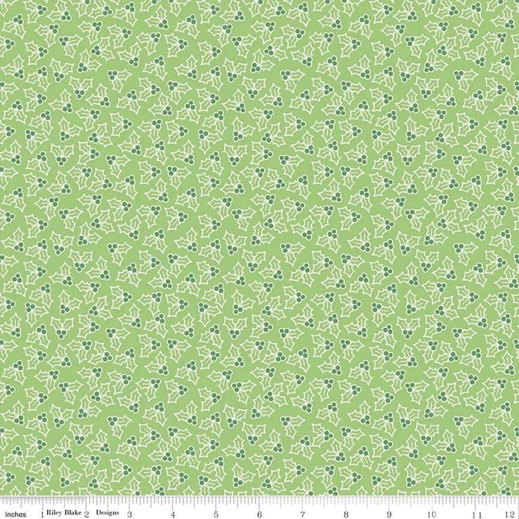 Cozy Christmas Green Holly Yardage Lori Holt