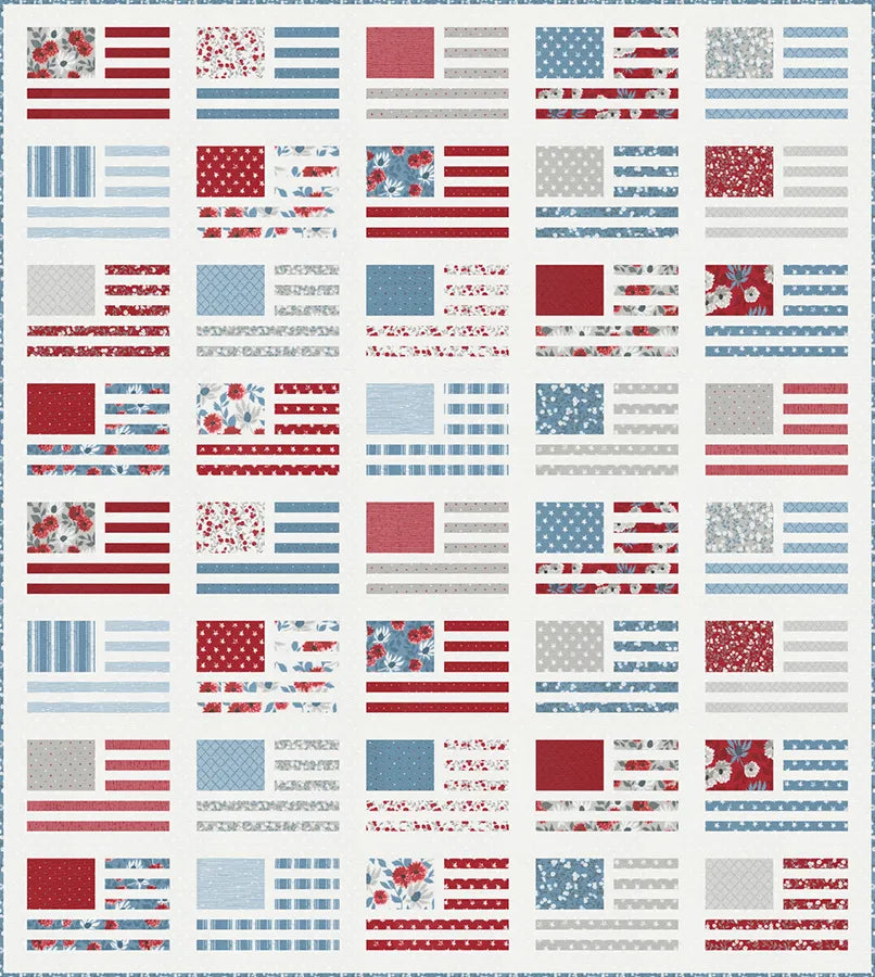 Miss Americana Quilt Kit by Lella Boutique Old Glory Moda Fabric