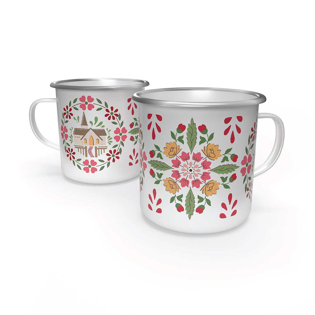 Home Town Holiday Camp Style Enamel Tin Mug Lori Holt of Bee in my Bonnet