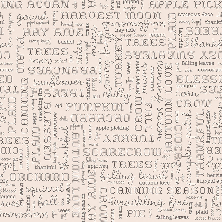Autumn Words Latte 108" Wide Yardage Lori Holt