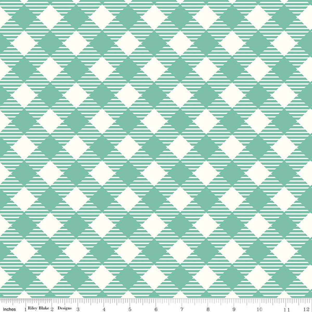 Bee Ginghams Seaglass 108" Wide Yardage Lori Holt