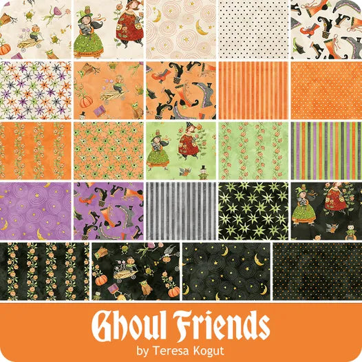 Ghoul Friends Fat Quarter Bundle Teresa Kogut for Riley Blake Designs