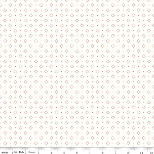 Bee Backgrounds Diamond Coral Lori Holt for Riley Blake Designs