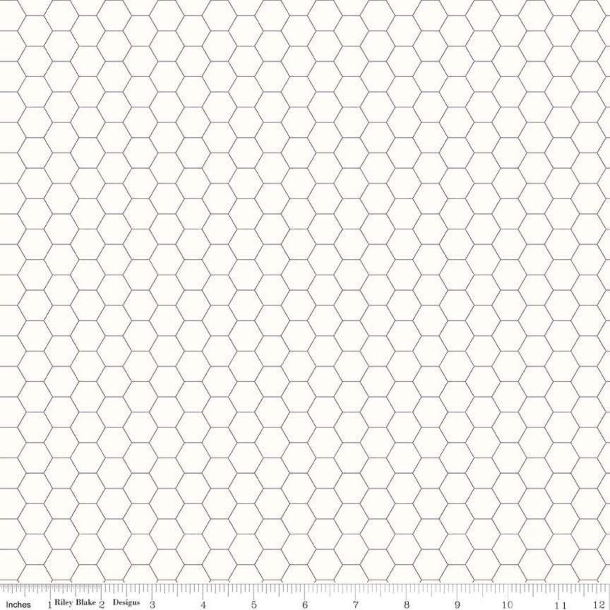 Bee Backgrounds Honeycomb Gray Lori Holt for Riley Blake Designs