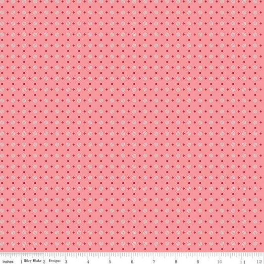 Bee Basics Polka Dot Coral Lori Holt for Riley Blake Designs