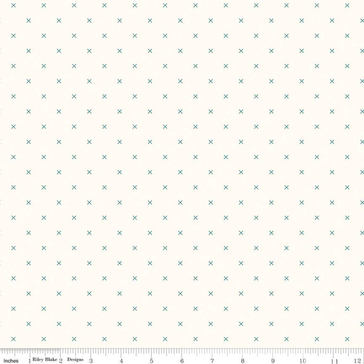 Bee Cross Stitch on Cloud Jade by Lori Holt