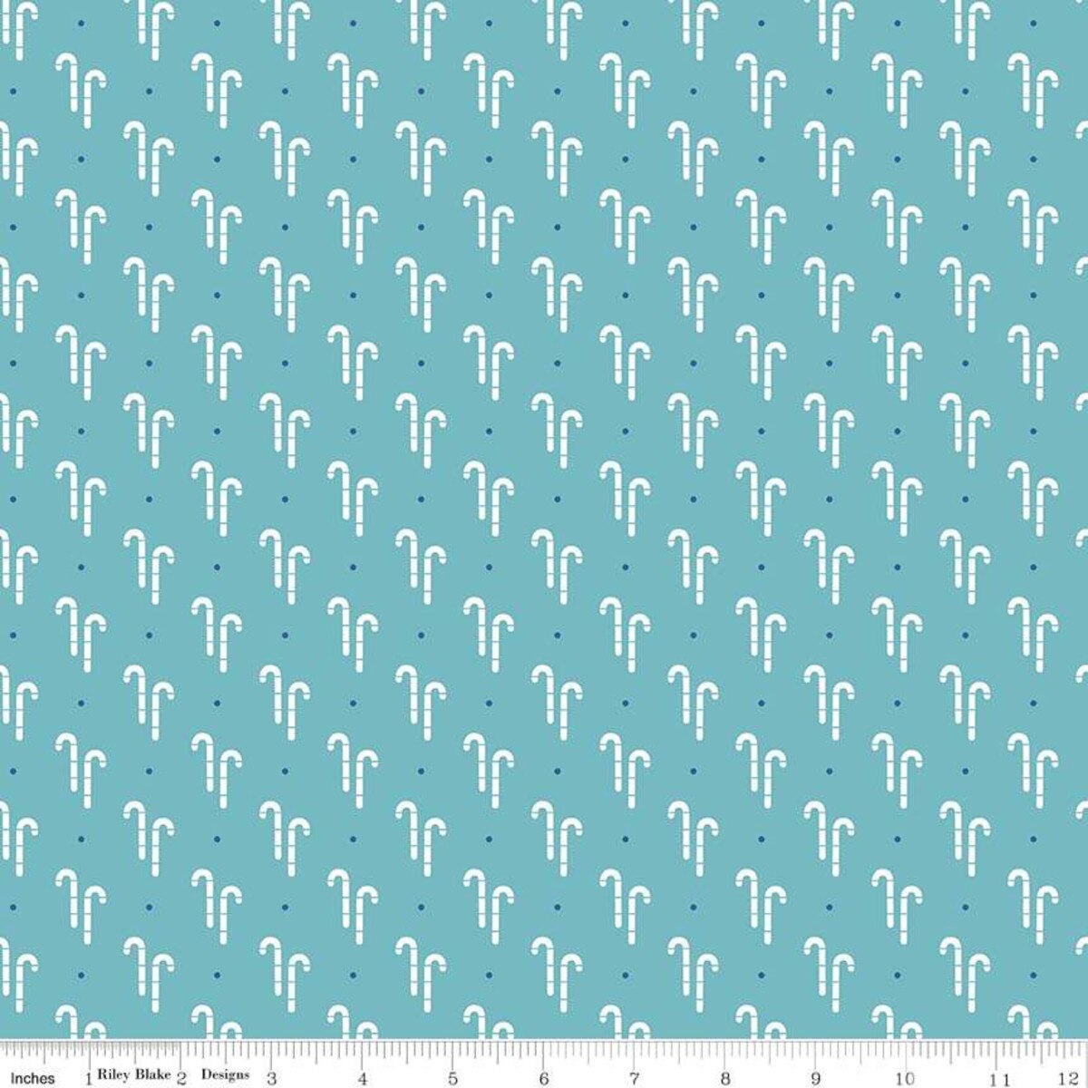 Cozy Christmas Candy Cane Blue Lori Holt for Riley Blake Designs