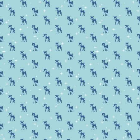 Cozy Christmas Reindeer Blue Lori Holt for Riley Blake Designs