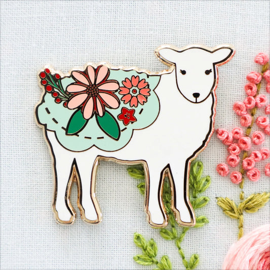 Farmhouse Floral Sheep Needle Minder by Flamingo Toes