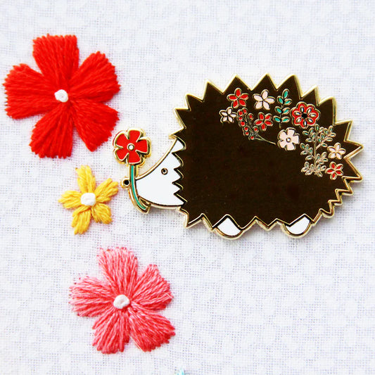 Floral Hedgehog Magnetic Needle Minder by Flamingo Toes