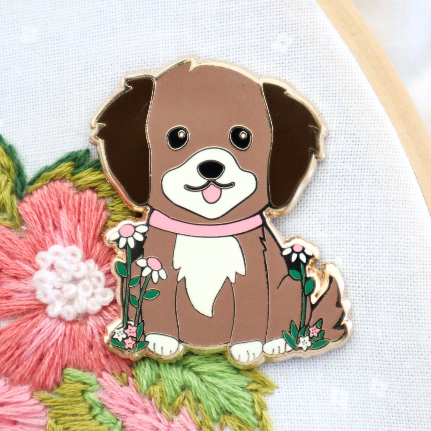 Daisy Puppy Magnetic Needle Minder by Flamingo Toes