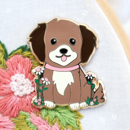 Daisy Puppy Magnetic Needle Minder by Flamingo Toes