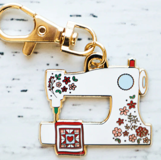 Floral Sewing Machine Enamel Charm by Flamingo Toes