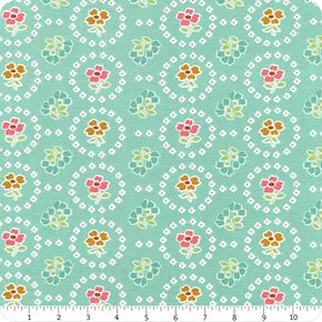 Granny Chic Curtain Teal Yardage by Lori Holt
