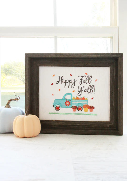 Happy Fall Y'all Cross Stitch Paper Pattern by Flamingo Toes