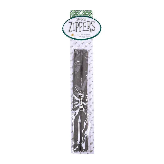 Happy Zipper 16" Gray Lori Holt of Bee in my Bonnet