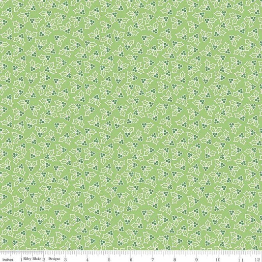 Cozy Christmas Green Holly Yardage Lori Holt