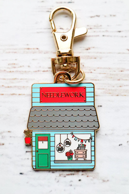 Needlework Shop Enamel Charm by Flamingo Toes