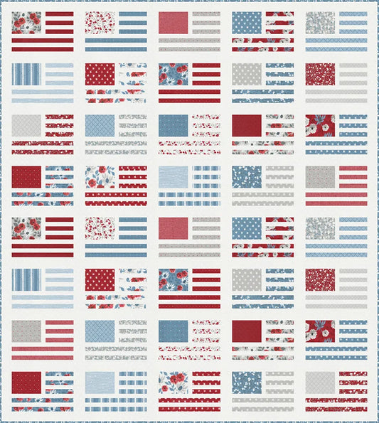 Miss Americana Quilt Kit by Lella Boutique Old Glory Moda Fabric