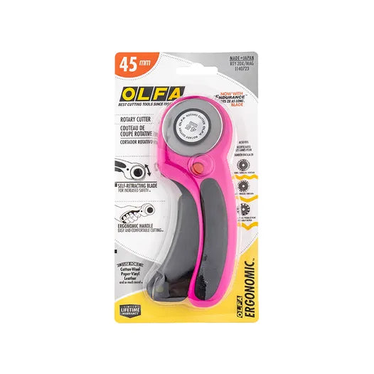 Olfa Magenta 45mm Ergonomic Rotary Cutter