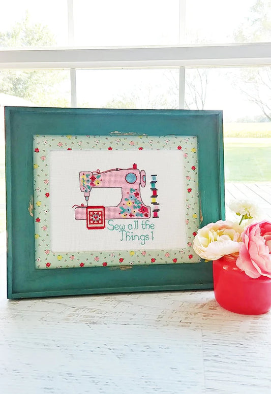 Sew All The Things Cross Stitch Paper Pattern by Flamingo Toes