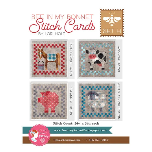 Bee in My Bonnet Stitch Cards Set H Lori Holt of Bee in my Bonnet
