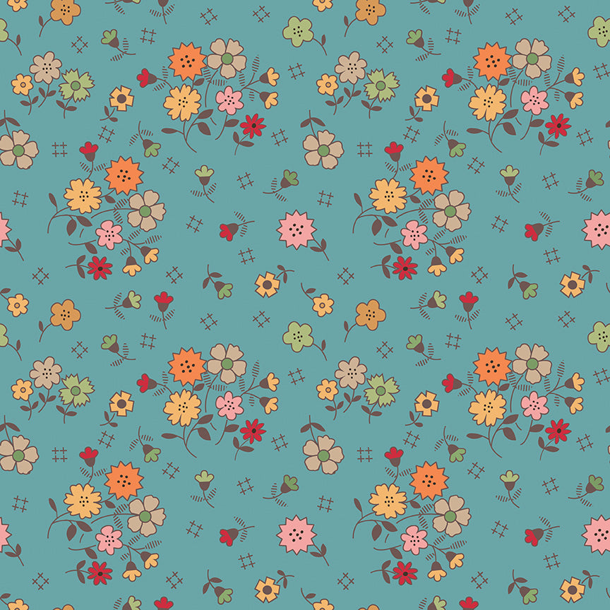 3-YD CUT-Autumn Floral Raindrop 108" Wide Yardage