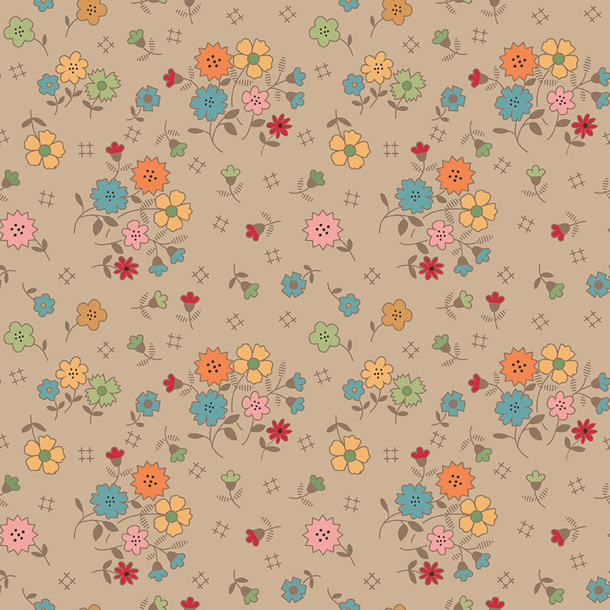 Autumn Floral Tea Dye 108" Wide Yardage Lori Holt