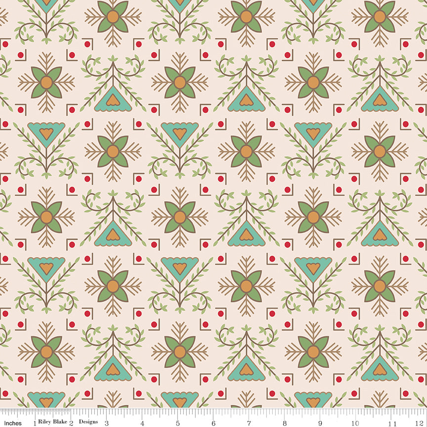 Home Town Holiday Basil Stitchery 108" Wide Yardage