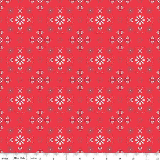 Bee Backings & Borders Bandana Red 108" Wide Yardage Lori Holt