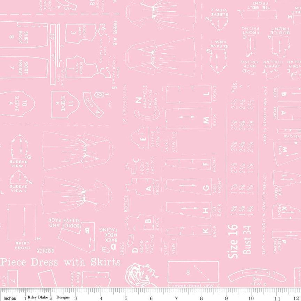 Bee Backings & Borders Pattern Pink 108" Wide Yardage Lori Holt