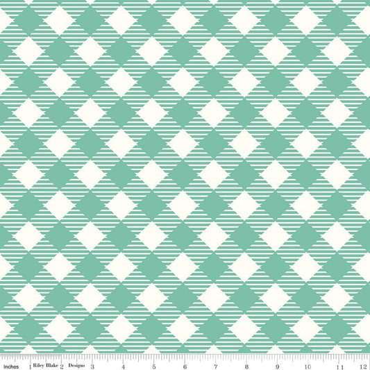 Bee Ginghams Seaglass 108" Wide Yardage Lori Holt