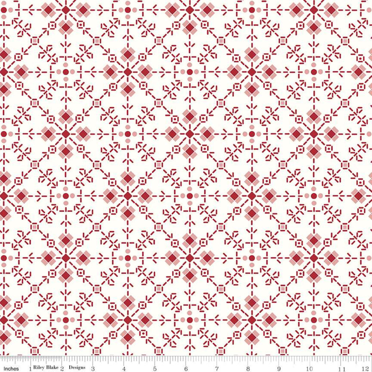 Bee Plaids Homemade Red 108" Wide Yardage Lori Holt