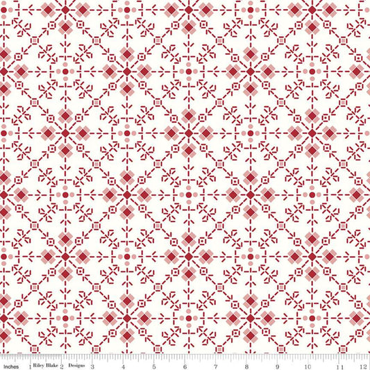Bee Plaids Homemade Red 108" Wide Yardage Lori Holt