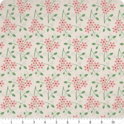 Berry & Sage Bouquet Latte 108" Wide Yardage Lori Holt