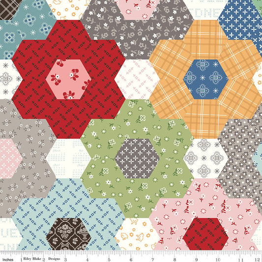 Calico Grandma's Flower Garden 108" Wide Yardage