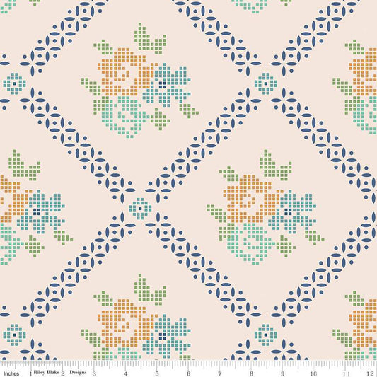 Mercantile Adore Blue 108" Wide Yardage Lori Holt