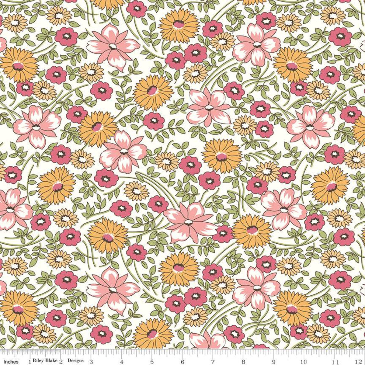Prairie Flower Pink 108" Wide Yardage Lori Holt