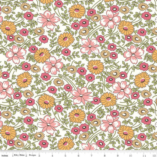 Prairie Flower Pink 108" Wide Yardage Lori Holt