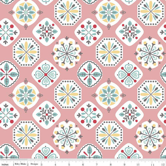 Stitch Coral 108" Wide Yardage Lori Holt