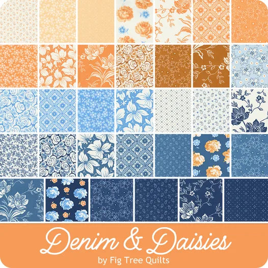 Denim & Daisies Fat Eighth Bundle Fig Tree Quilts for Moda Fabrics