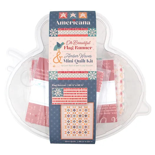 Oh Beautiful Flag Runner & Amber Waves Mini Quilt Kit Featuring Americana by Lori Holt