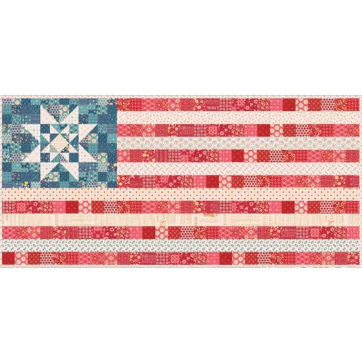 Oh Beautiful Flag Runner & Amber Waves Mini Quilt Kit Featuring Americana by Lori Holt