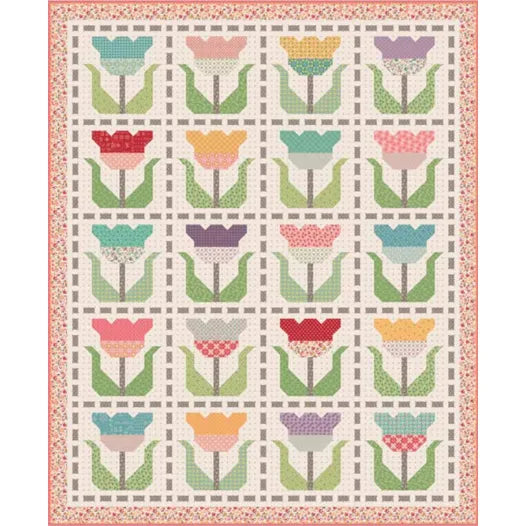 Stitched Tulips Quilt Kit Featuring Piece & Plenty by Lori Holt