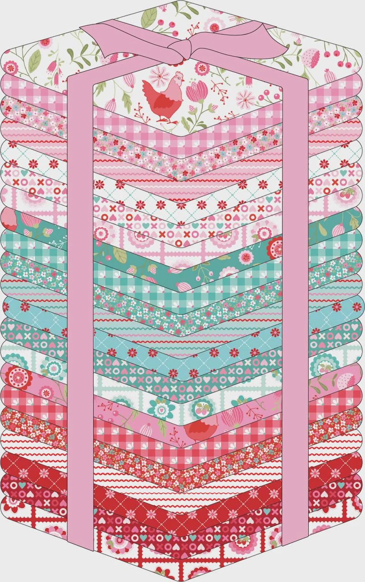Smitten Chicken Fat Quarter Bundle by Lori Woods for Poppie Cotton