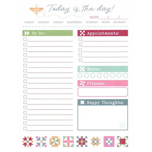 Today is the Day! Notepad Lori Holt of Bee in my Bonnet Co. for It's Sew Emma