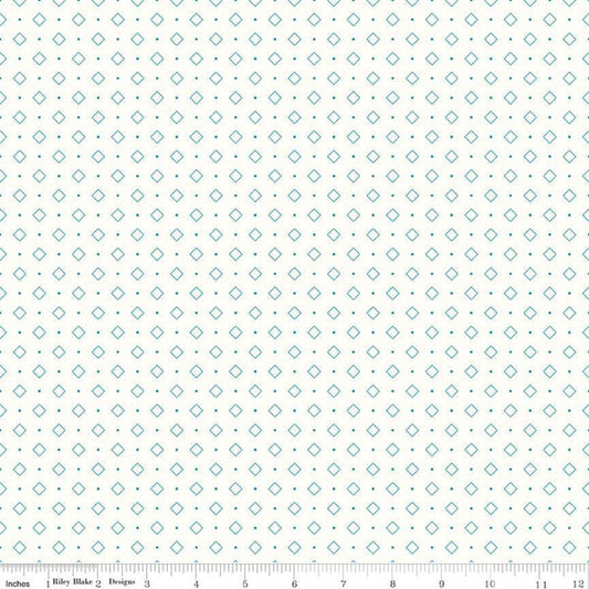 Bee Backgrounds Diamond Turquoise Lori Holt for Riley Blake Designs
