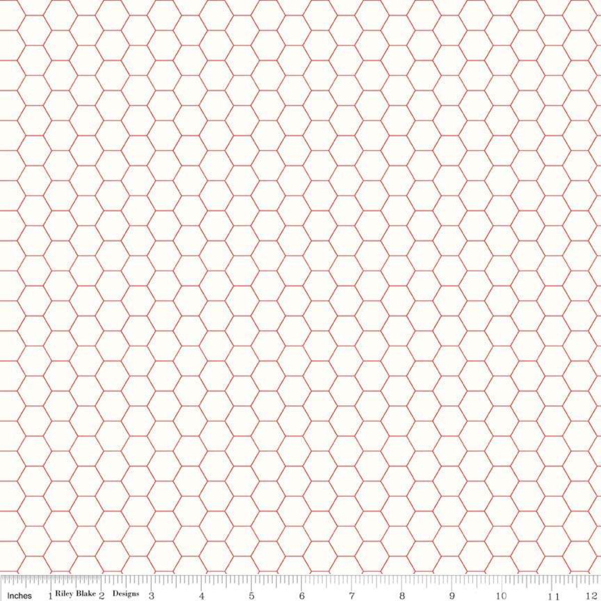 Bee Backgrounds Honeycomb Red Lori Holt for Riley Blake Designs