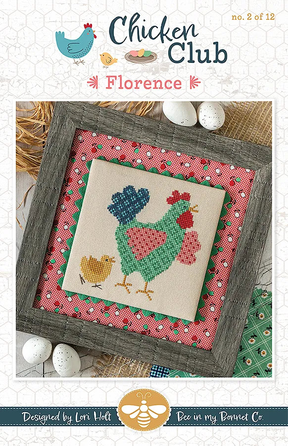 Florence Chicken Club #2 Cross Stitch Pattern Lori Holt of Bee in my Bonnet